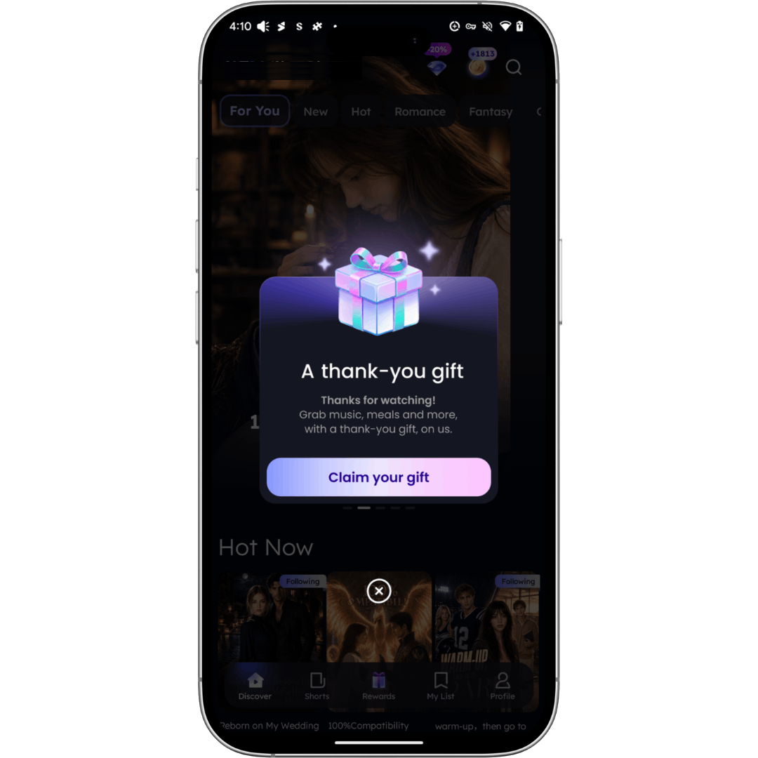 FavorPerks showing a brand reward gift offered inside a streaming app