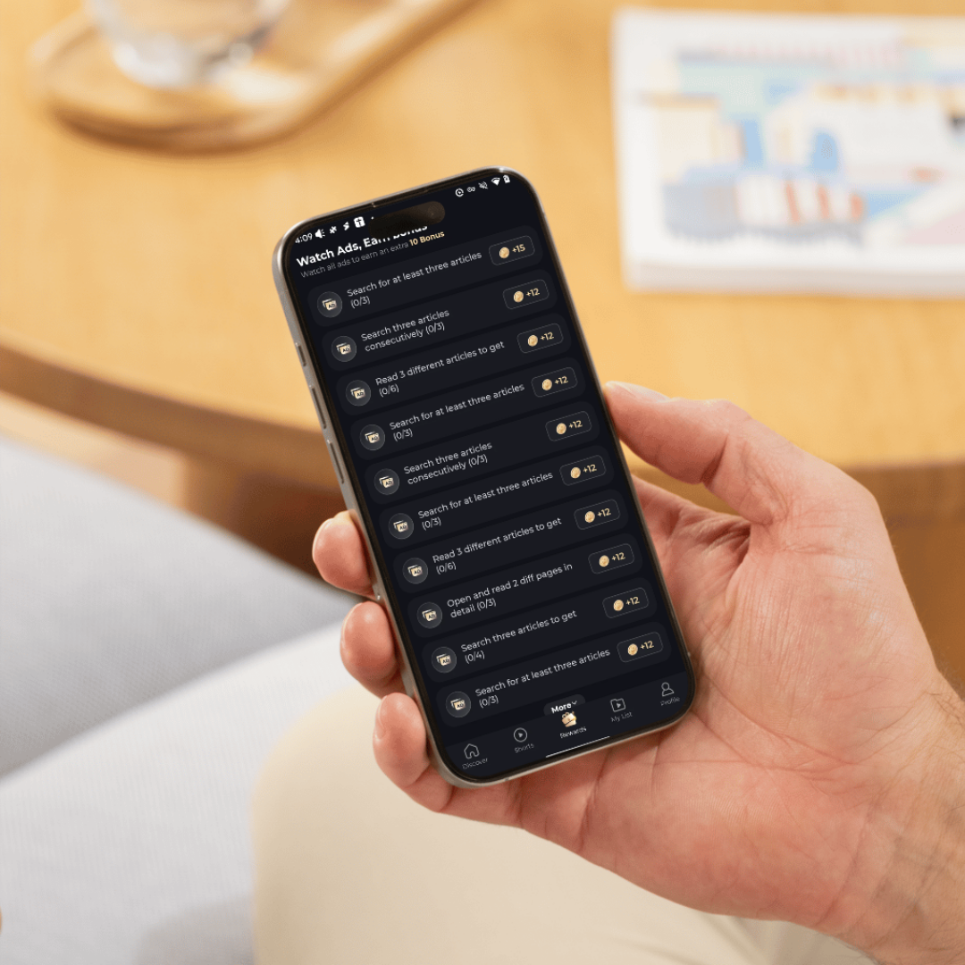 Offer Wall product experience showing rewarded tasks and completion flow